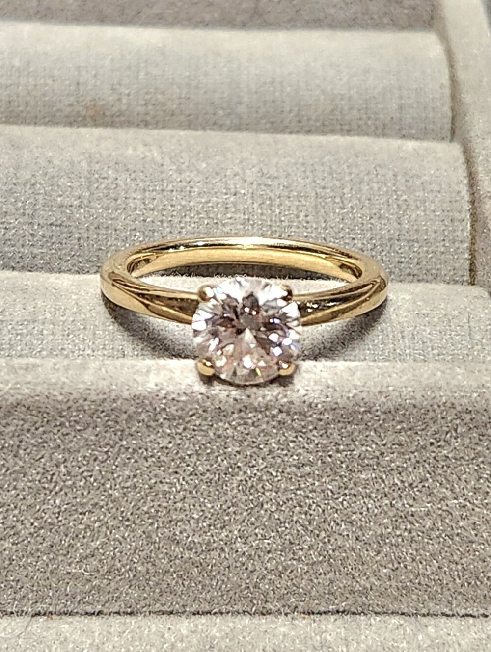 1.5 Ct 14k Gold Classic Solitaire Gold Engagement Ring Lab Size 7 Good Vibes
